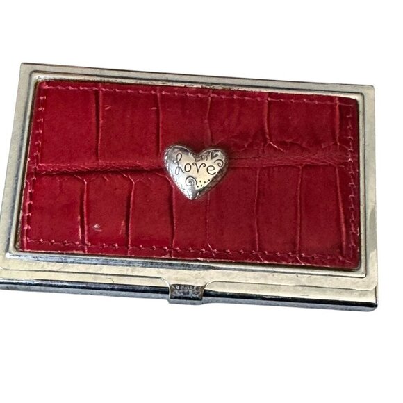 Brighton Vintage Red croc business card holder heart love - Picture 9 of 9